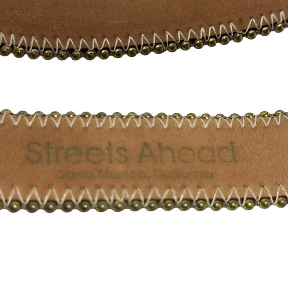Streets Ahead Pewter metallic Leather womens statement belt size large vintage - Picture 9 of 11